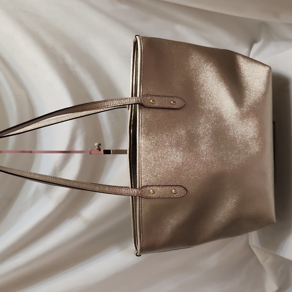 Coach City Tote Bag In Shimmery Rose Gold - Picture 2 of 13